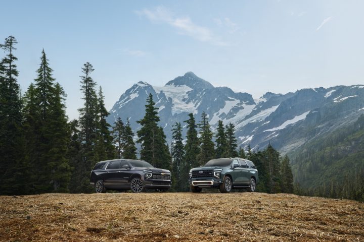 The refreshed 2025 Chevy Tahoe and 2025 Chevy Suburban.