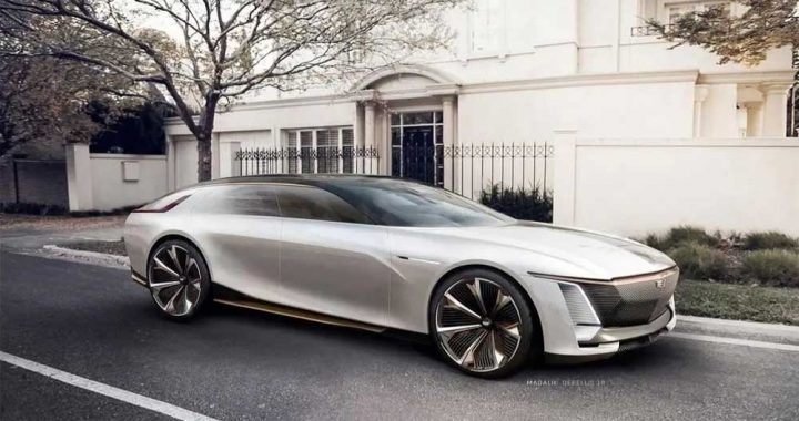 Cadillac Celestiq concept sketch front three-quarter angle.