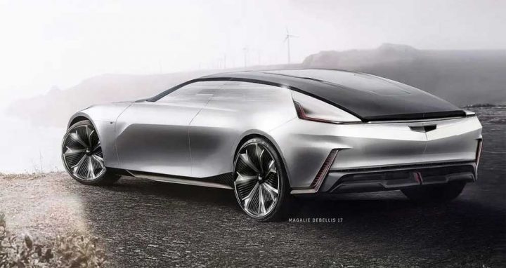 Cadillac Celestiq concept sketch front three-quarter angle.