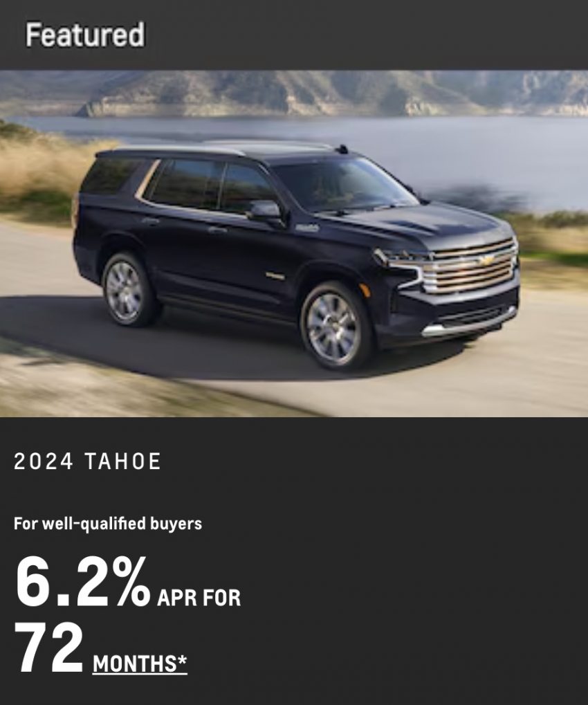 Chevy Tahoe Discount Offers LongTerm Financing October 2024