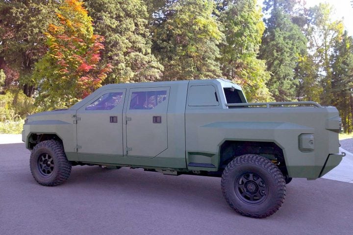 GM Defense Next Gen rear three quarter angle.