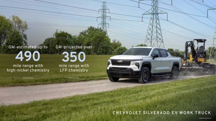 Chevy Silverado EV with an LFP battery pack.