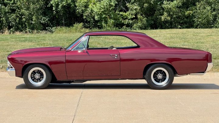 Side view of the 1966 Chevy Chevelle big block coupe heading to auction.
