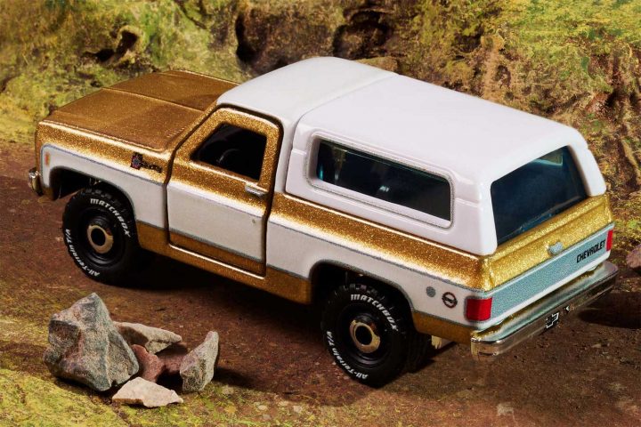 1979 Chevy Blazer Matchbox model rear three quarter angle.
