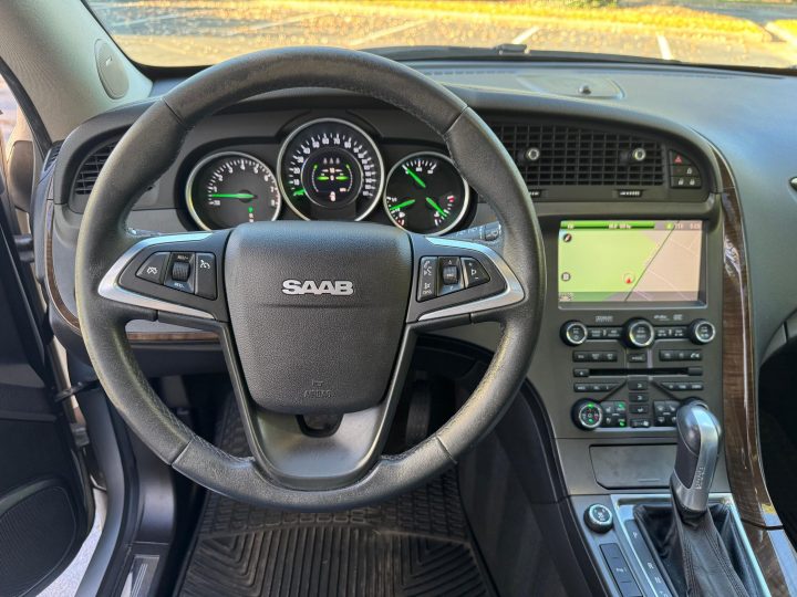 2011 Saab 9-4X cockpit.