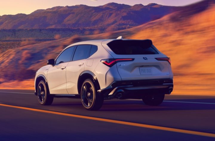 Acura ADX driving on a canyon road.