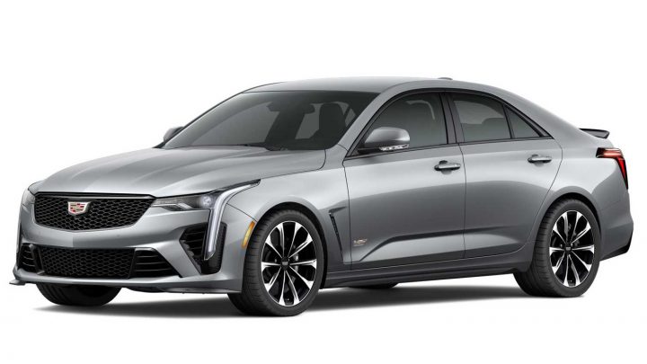 Front three quarters view of the 2025 Cadillac CT4-V Blackwing colors. 