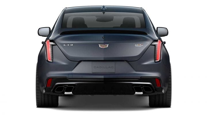 Rear view of the 2025 Cadillac CT4-V Blackwing.