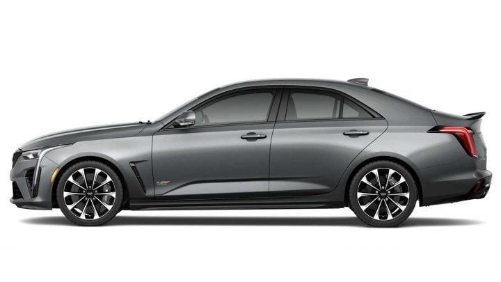 Side view of the 2025 Cadillac CT4-V Blackwing.