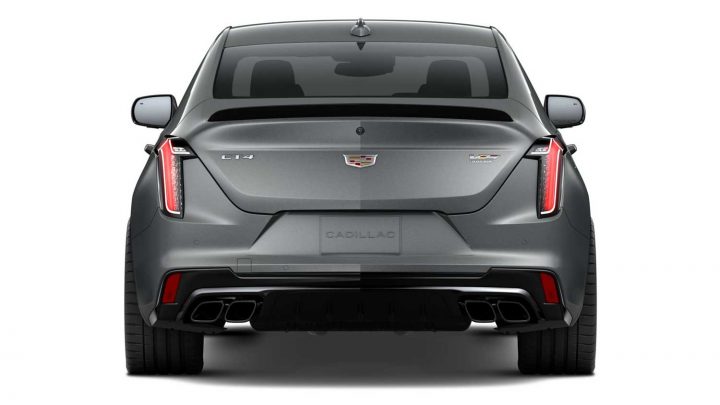 Rear view of the 2025 Cadillac CT4-V Blackwing.
