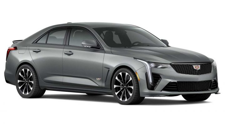 Front three quarters view of the 2025 Cadillac CT4-V Blackwing.