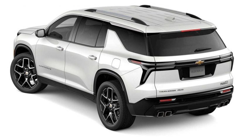 2025 Chevrolet Traverse Configurator Iridescent Pearl Tricoat G1W Exterior 003 Rear Three Quarters 850x478