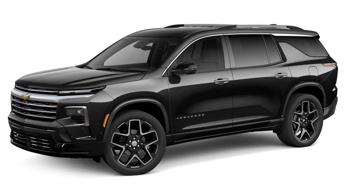 2025 Chevrolet Traverse Configurator Mosaic Black Metallic GB8 Exterior 002 Front Three Quarters 1200x675
