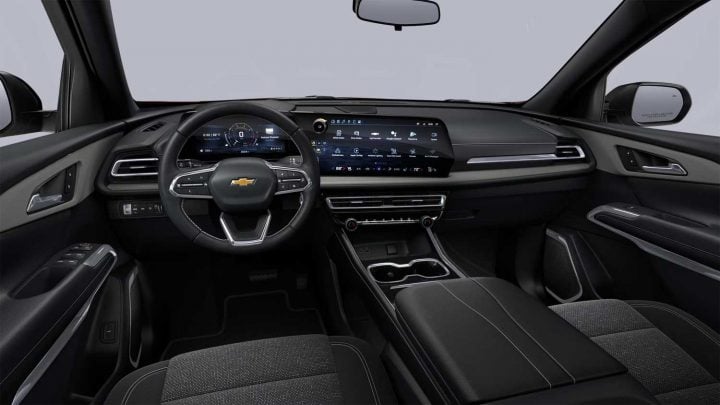 Detail view of the 2025 Chevy Traverse interior colorways.