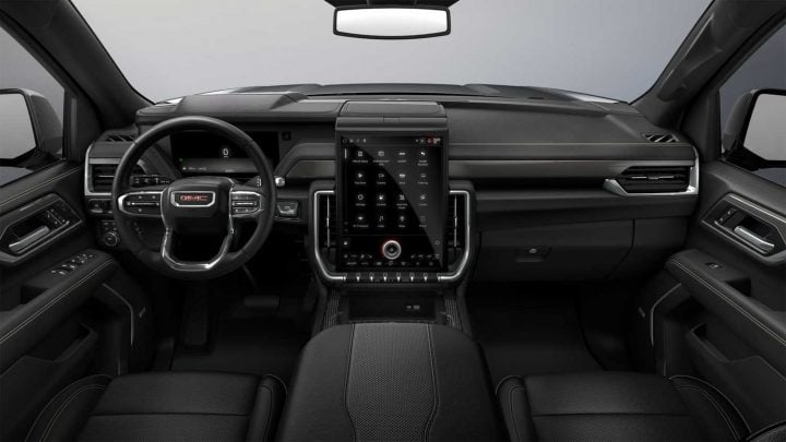 Detail view of the 2025 GMC Yukon interior.