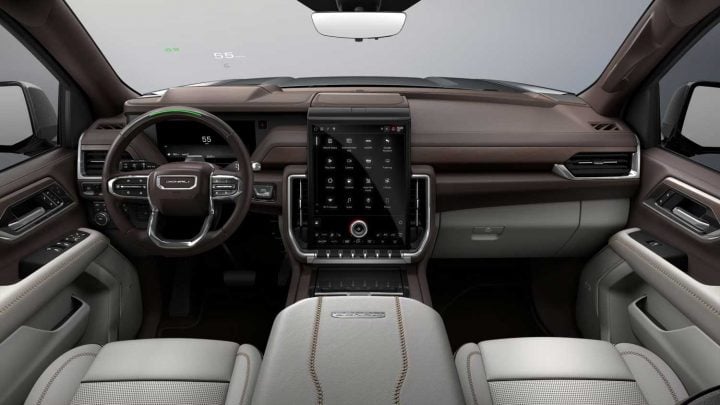 Cockpit view of the GMC Yukon Denali. 