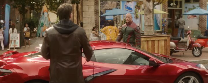Chevy Corvette in the Red One movie trailer.