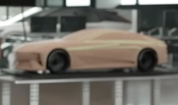 A possible Cadillac EV coupe concept in clay.
