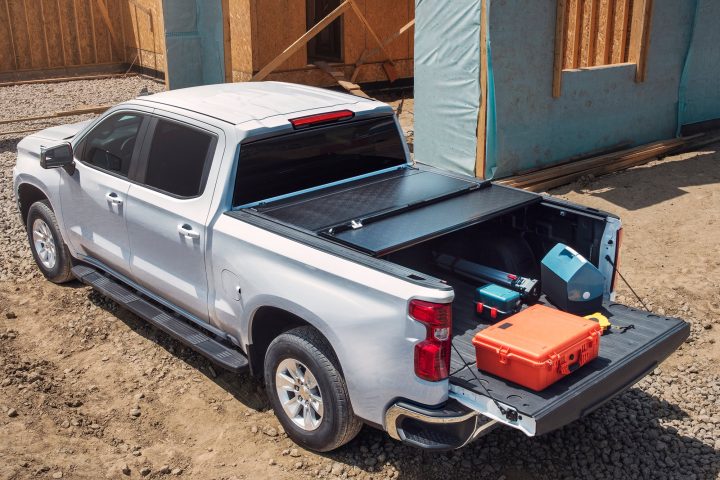 Chevy Silverado 1500 parked at a worksite.
