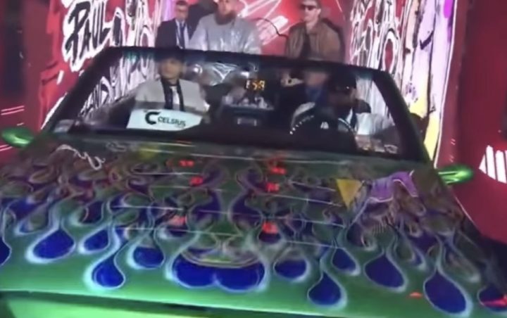 Jake Paul rides in a custom Chevy Silverado.