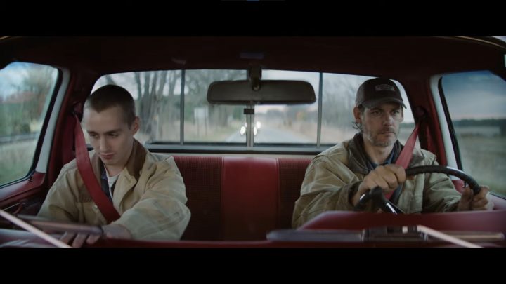 Father and son driving 1978 Chevy C10.