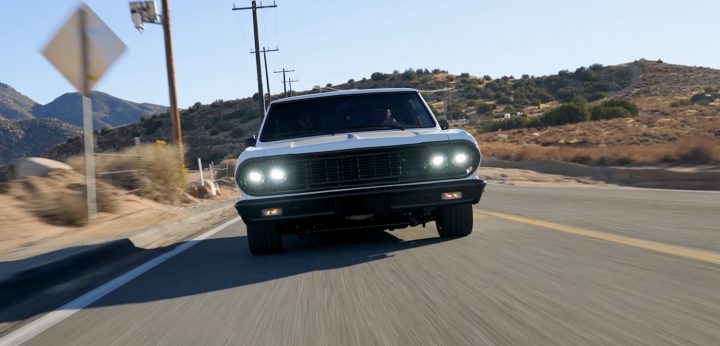 The front end of a custom 1964 Chevy Chevelle.