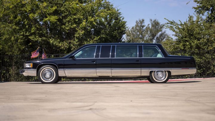 1996 Cadillac Fleetwood Brougham Presidential Limo driver side profile.