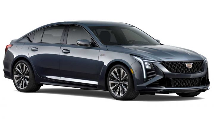 Front three quarters view of the 2025 Cadillac CT5-V Blackwing. 