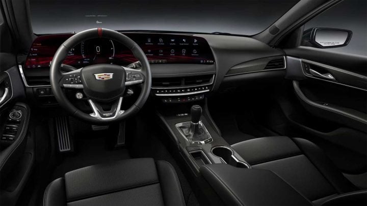 Cockpit view of the 2025 Cadillac CT5-V Blackwing interior colors.