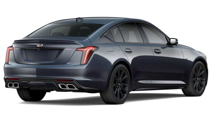 Rear three quarters view of the 2025 Cadillac CT5-V. 