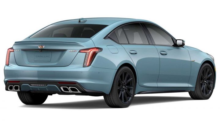 Rear three quarters view of the 2025 Cadillac CT5-V. 