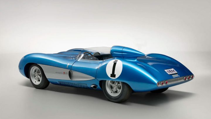 Rear three-quarter view of the 1957 Chevy Corvette SS, also known as Project XP-64, that's heading to auction in February 2025.