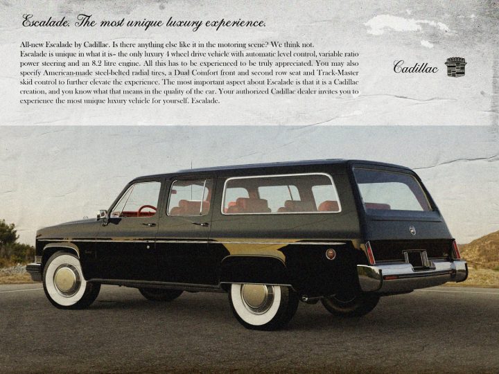 A 1973 Cadillac Escalade rendering.