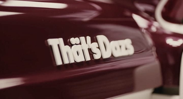 Badging on a custom 1963 Cadillac.