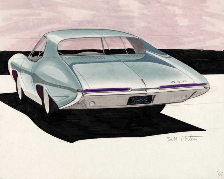 Bill Porter Pontiac GTO sketch.