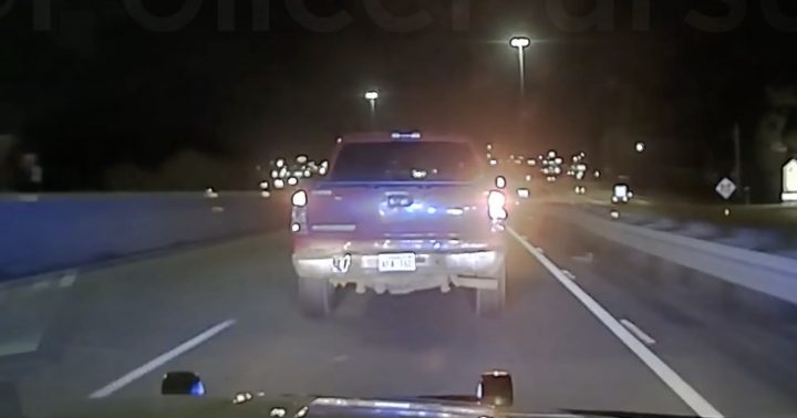 Driver in an allegedly stolen Chevy Silverado flees from police.