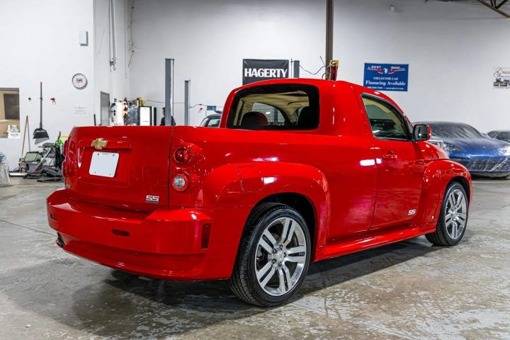 2008 Chevy HHR SS Pickup rear three quarter angle.