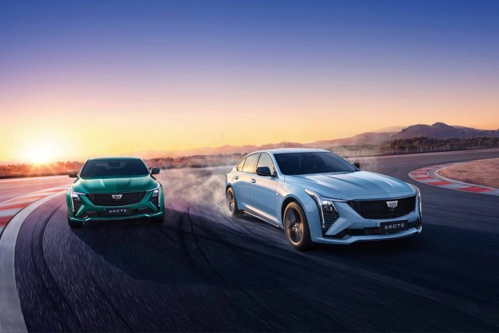 Front three-quarter view of the updated 2025 Cadillac CT5 for China.