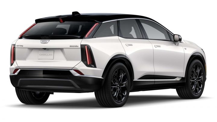 2025 Cadillac Optiq rear three quarter angle.