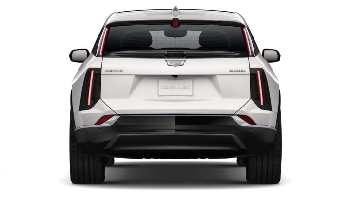 Rear view of the 2025 Cadillac Optiq. 