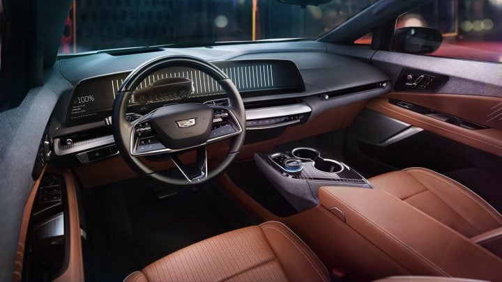 Cockpit view of the 2025 Cadillac Optiq. 