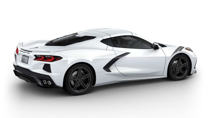 2025 Corvette Stingray in Arctic White (G8G) with QE5 wheels.