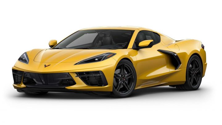 2025 Corvette Stingray in Competition Yellow Tintcoat Metallic (GBK) with QE5 wheels.