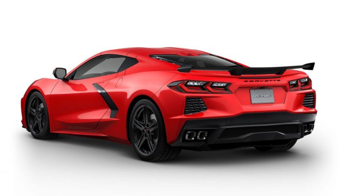 2025 Corvette Stingray in Torch Red (GKZ) with QE5 wheels.