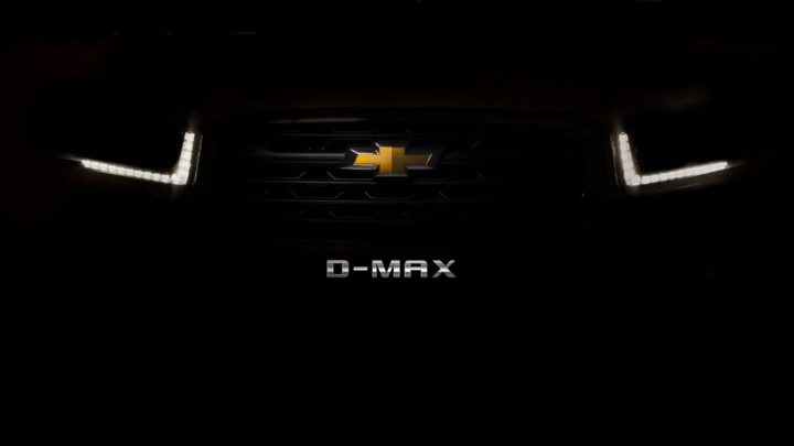 Front teaser image of the new 2025 Chevy D-Max in Ecuador.