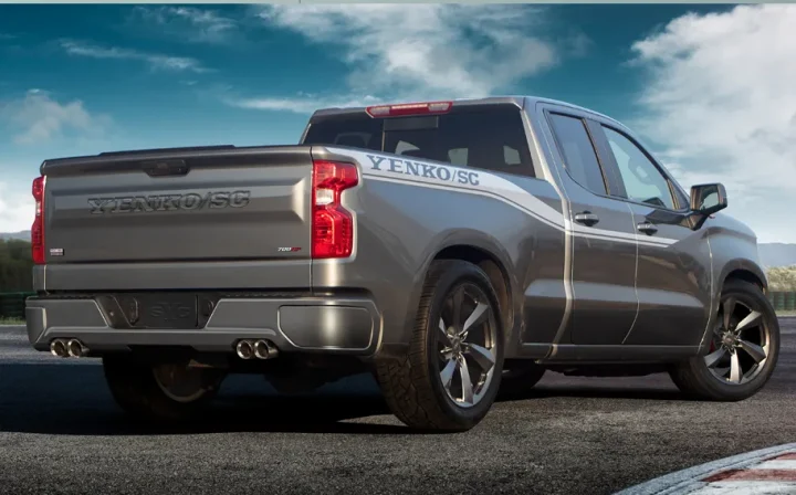 2025 Yenko/SC Chevy Silverado Lowered rear three quarter angle.