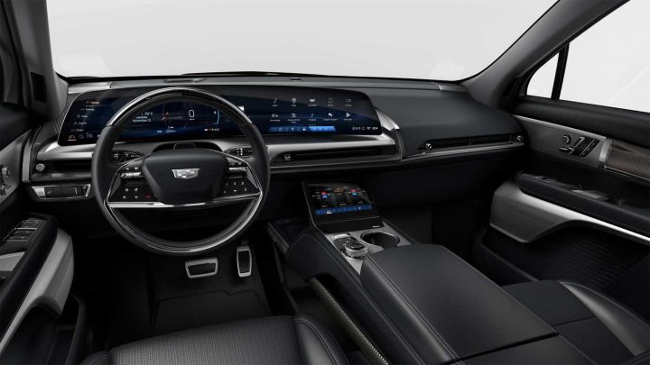 Detail view of the 2026 Cadillac Vistiq interior colorways. 