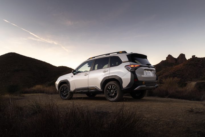 2026 Subaru Forester Wilderness rear three quarter angle.