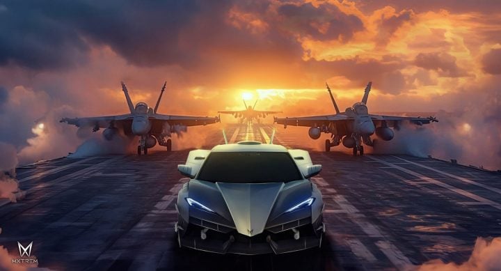 The front end of the Mxtrem Automobil C8 Corvette Maverick.