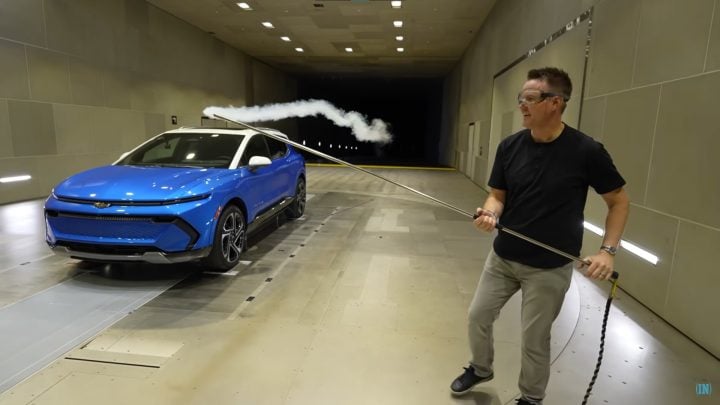 Chevy Equinox EV wind tunnel testing.